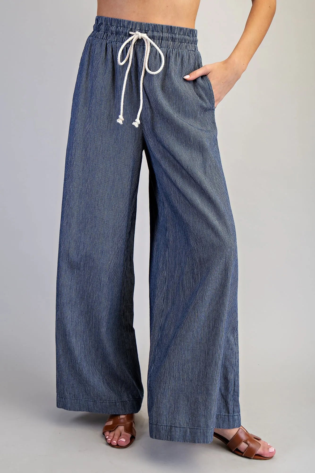 Wide Legged Pin Striped Pants