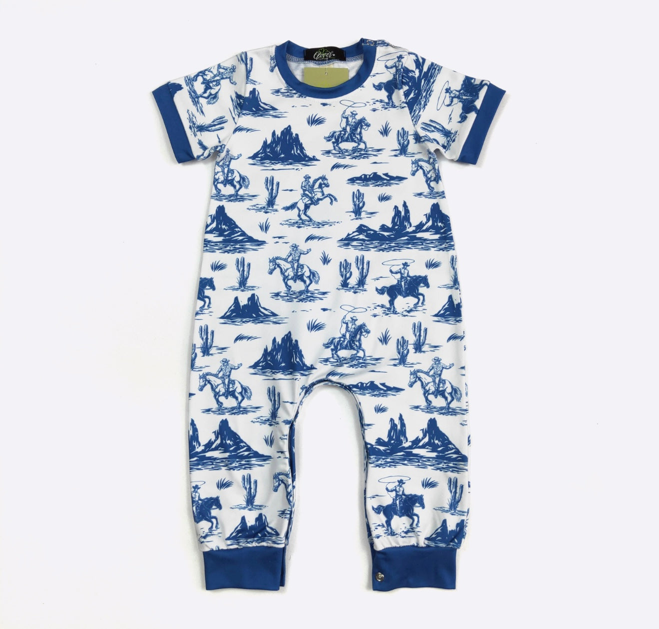 Blue frontier boy romper