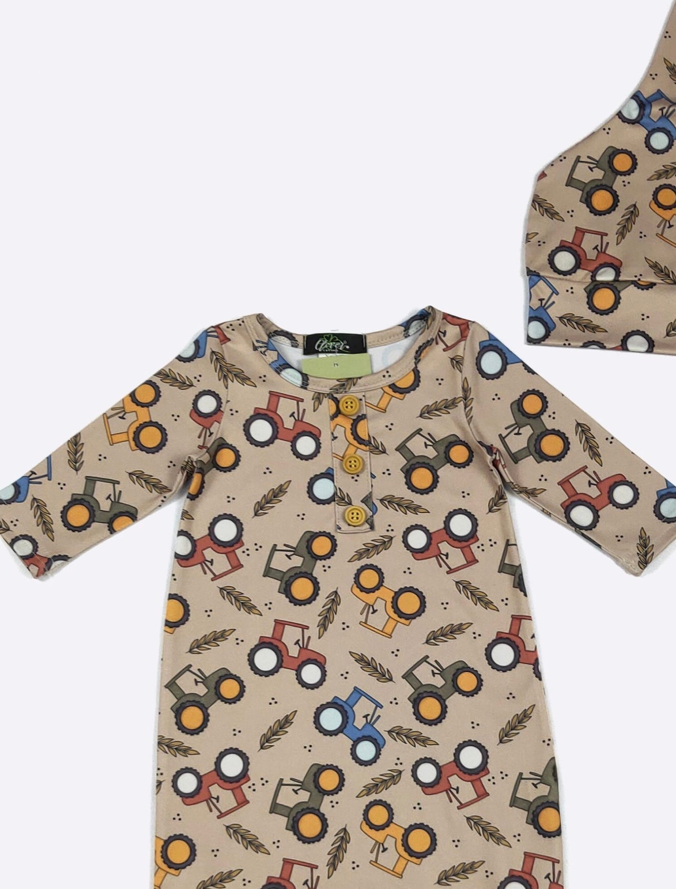 Harvest Tractor Baby Knotted Gown