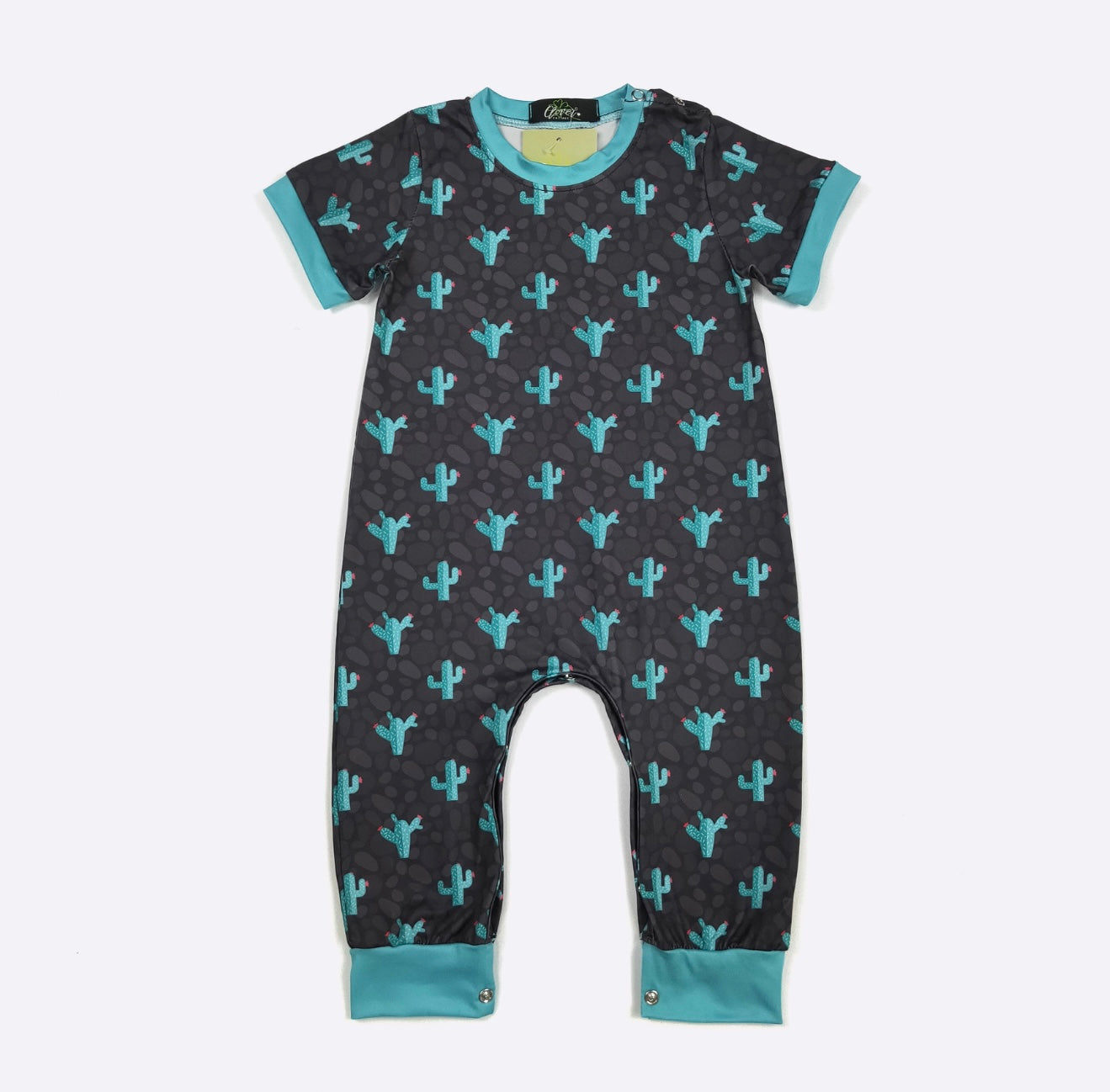 Midnight Cactus Boy Romper