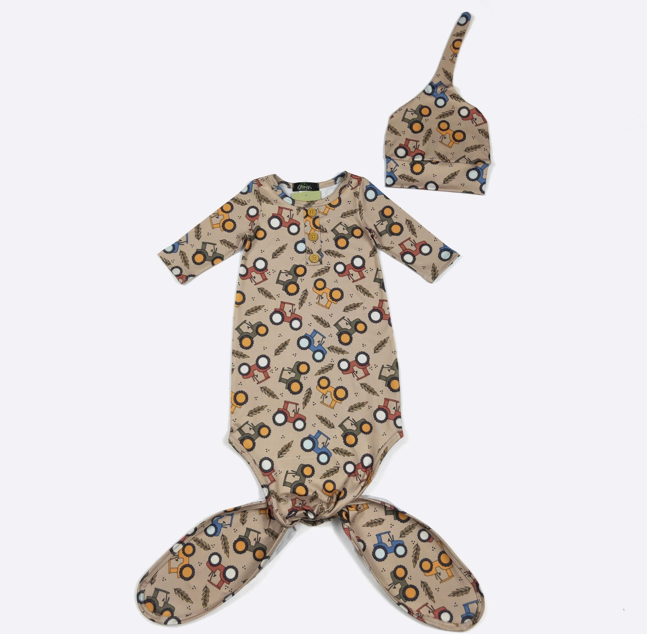 Harvest Tractor Baby Knotted Gown