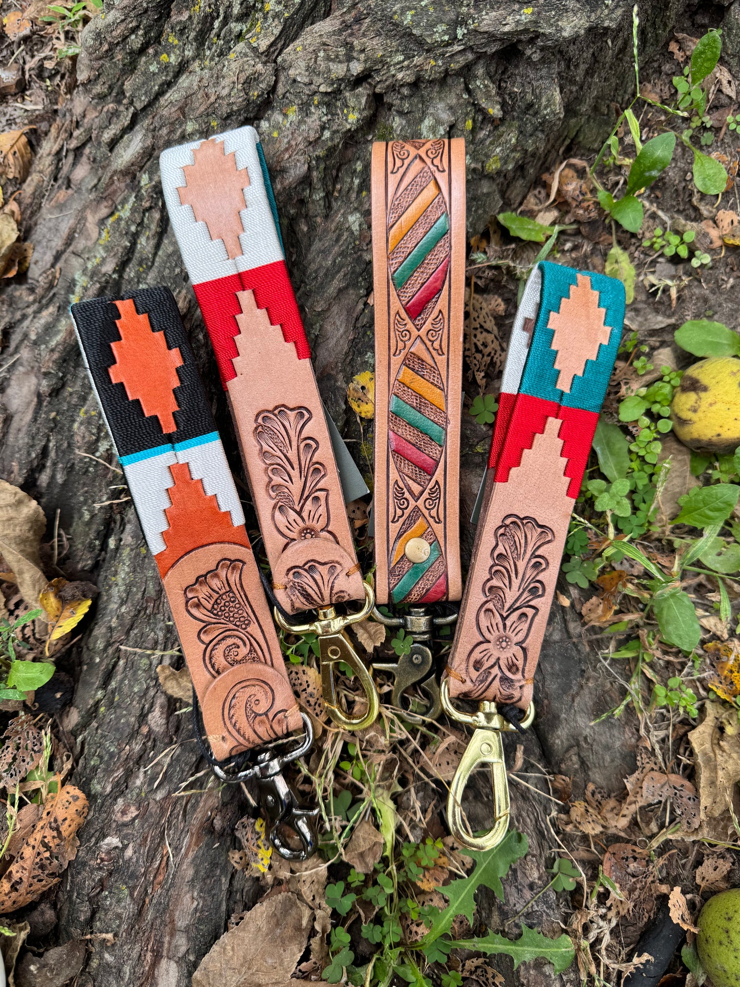 Leather Tooled Keychain