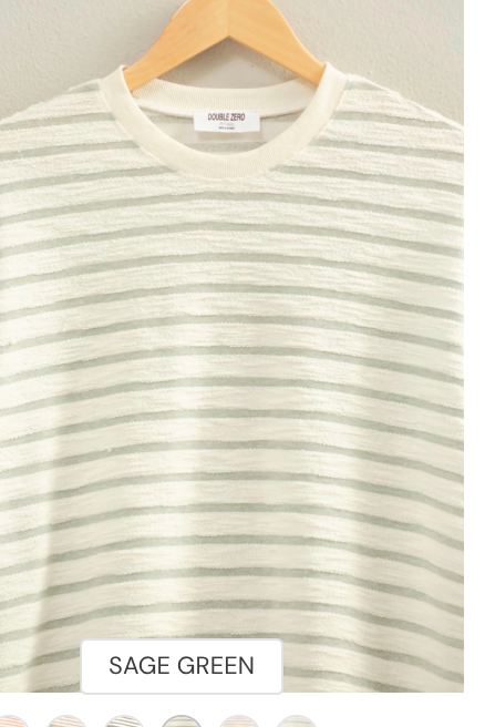 Sage Green Striped Top