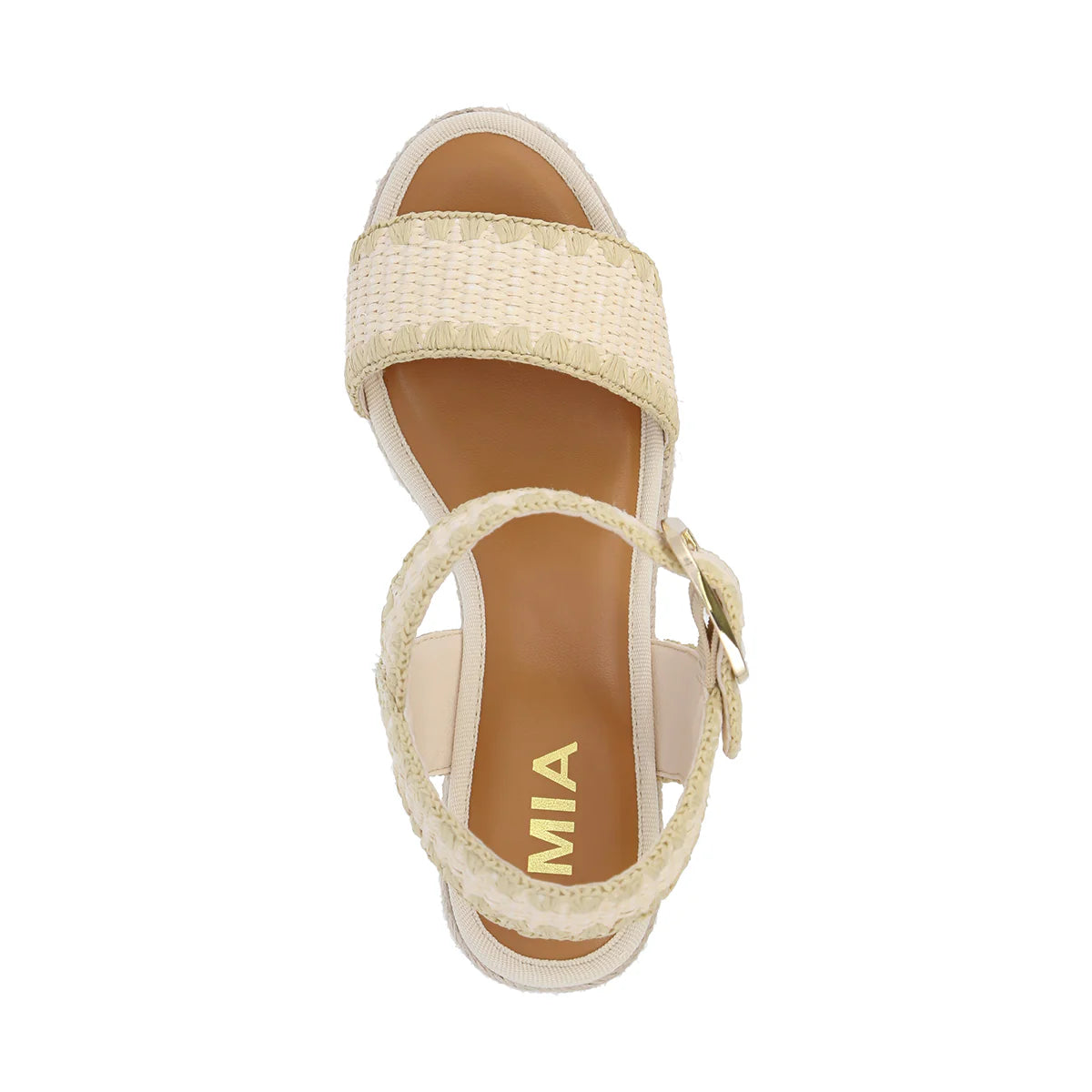 Mia Women's Beverlee Raffia Whipstitch Sandal in Bone