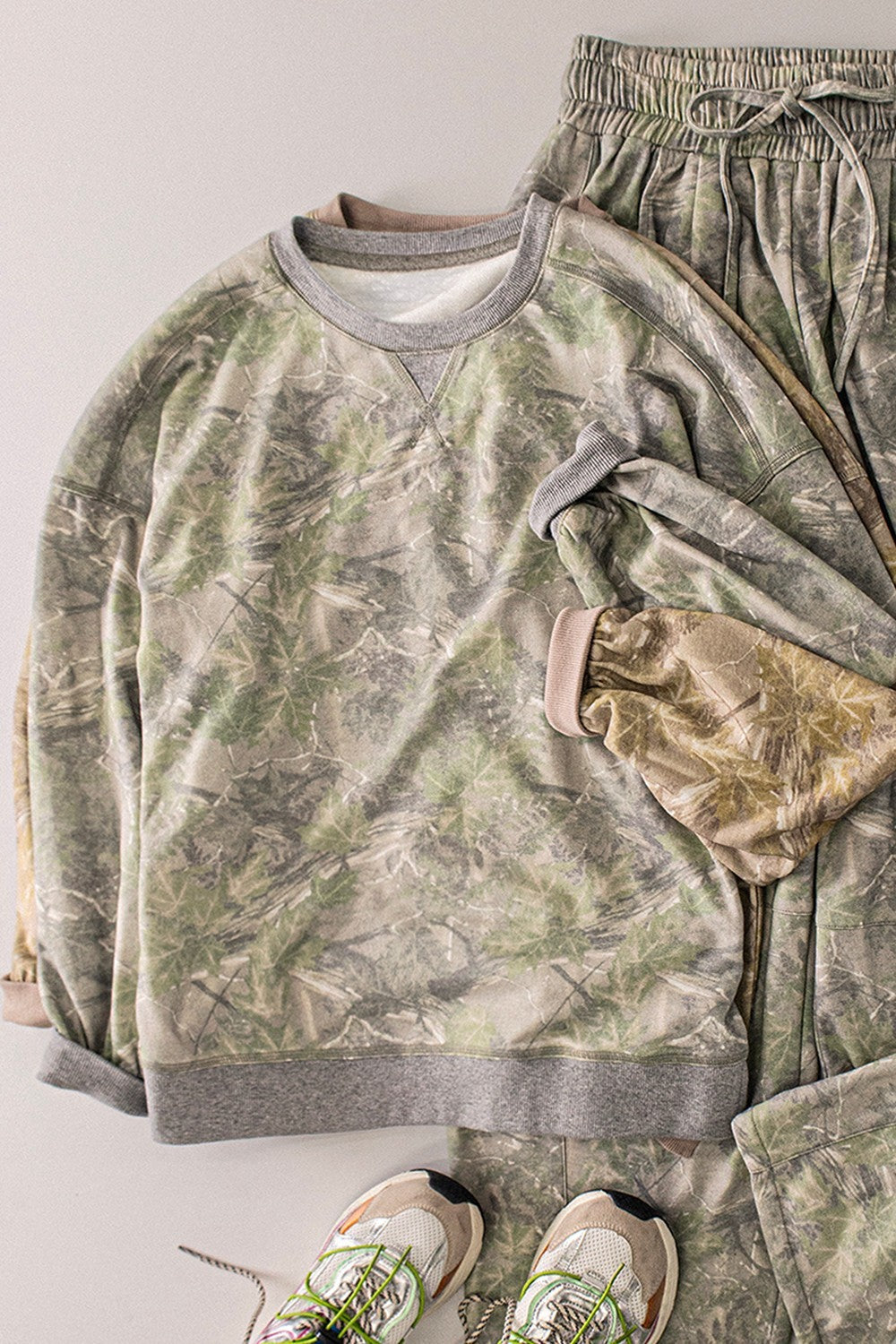 Oversized Camo Crewneck Women's