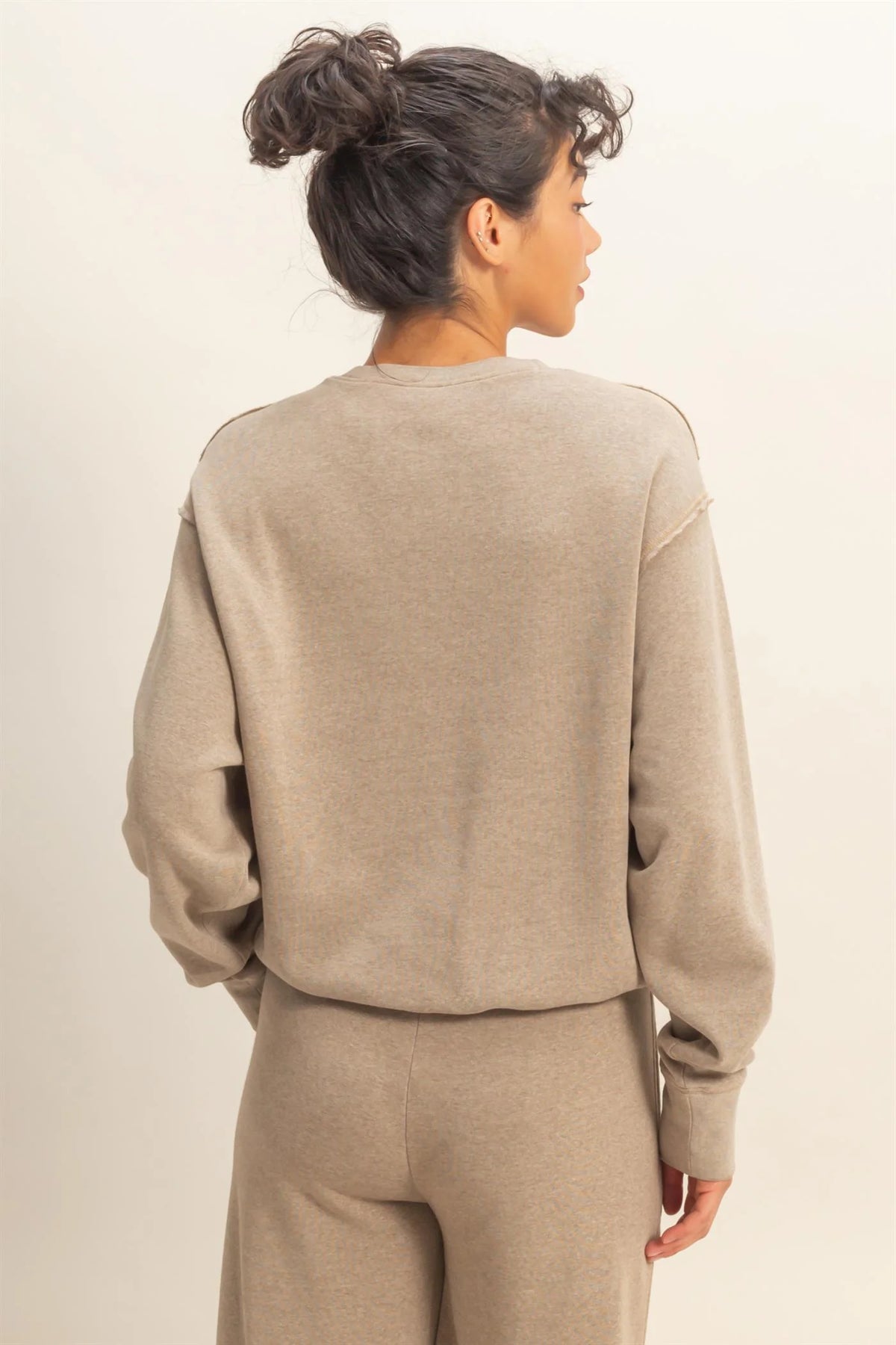 Raw Edge Detail Burnout Crewneck