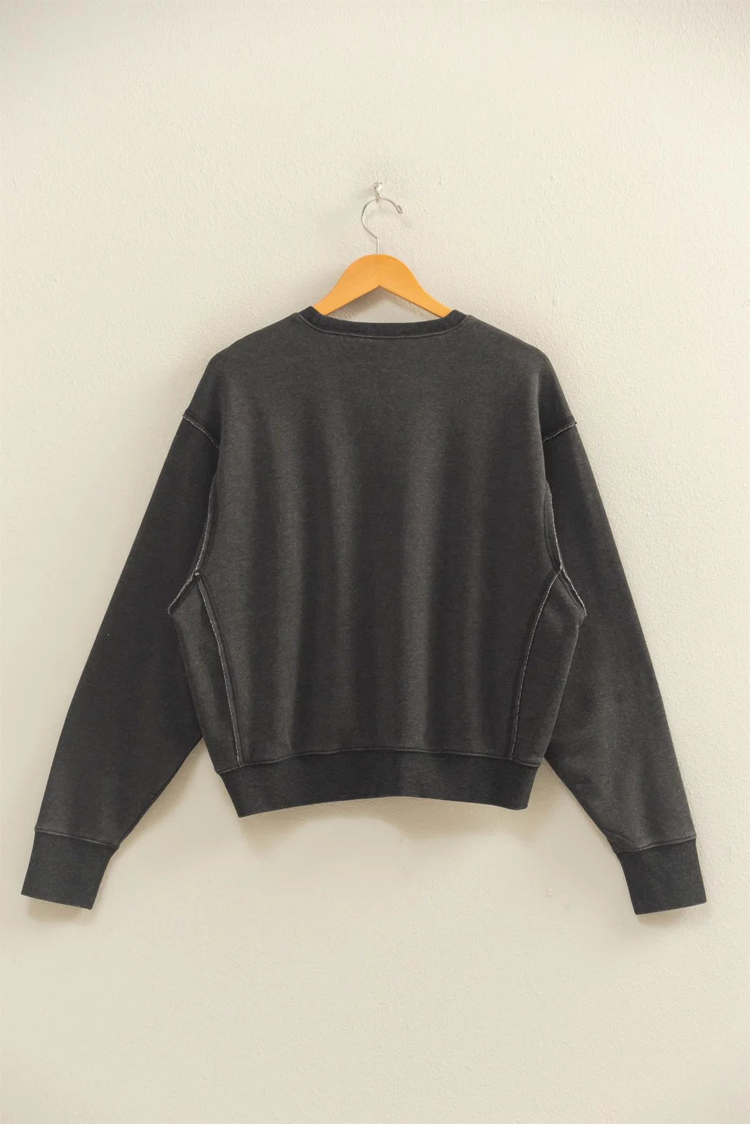 Raw Edge Detail Burnout Crewneck