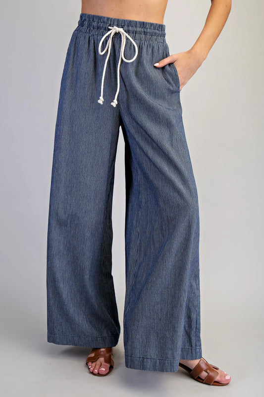 Wide Legged Pin Striped Pants
