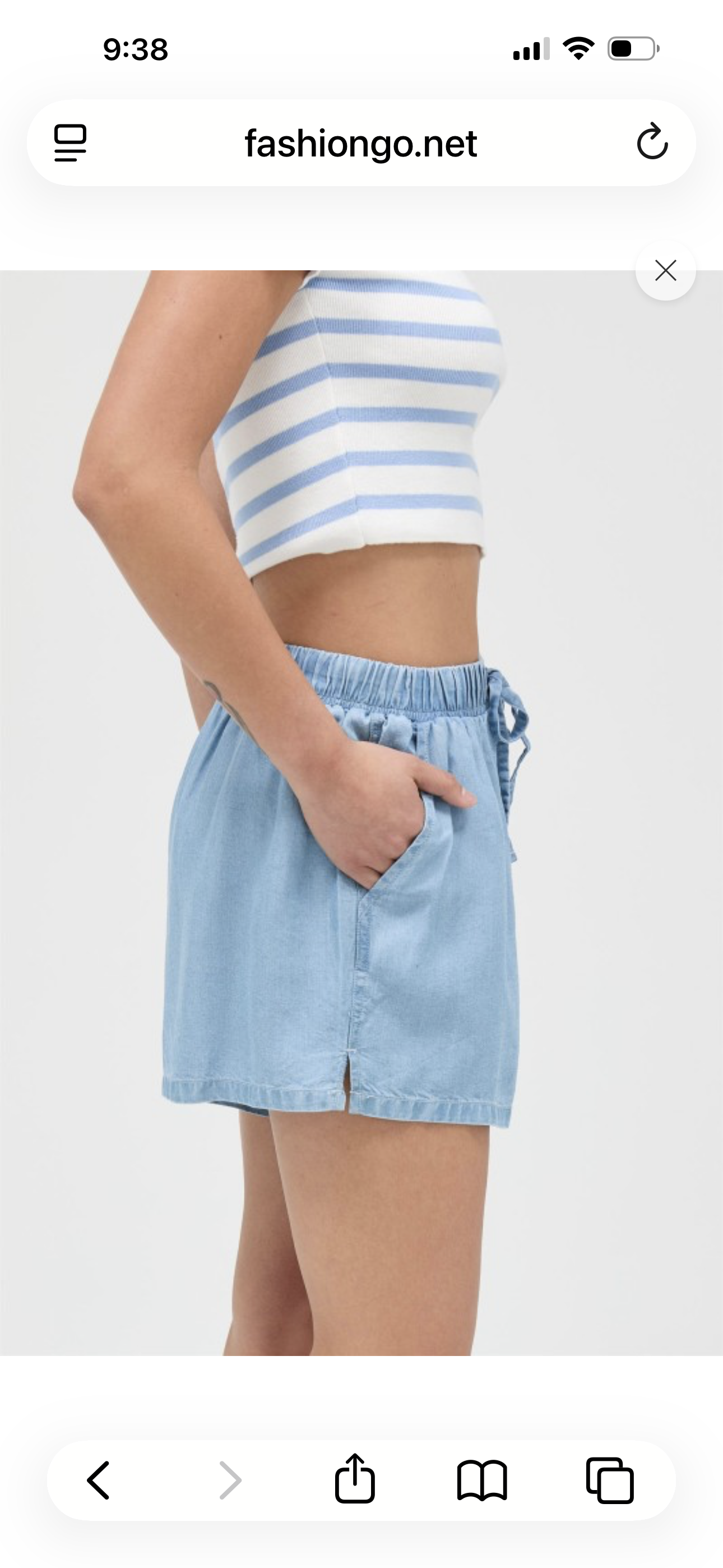 Soft Elastic Waist Casual Denim Shorts
