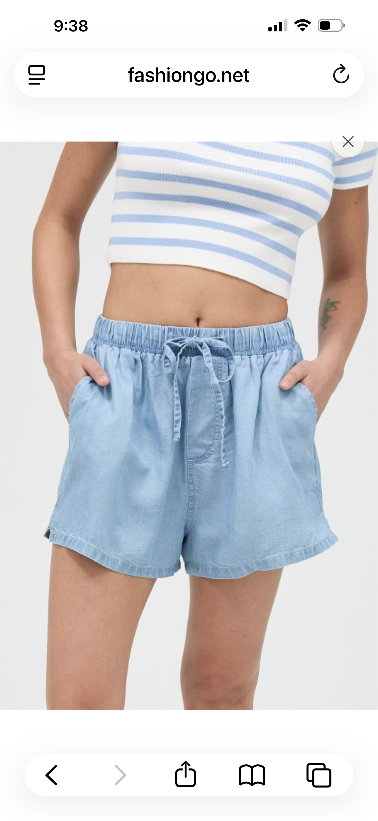 Soft Elastic Waist Casual Denim Shorts