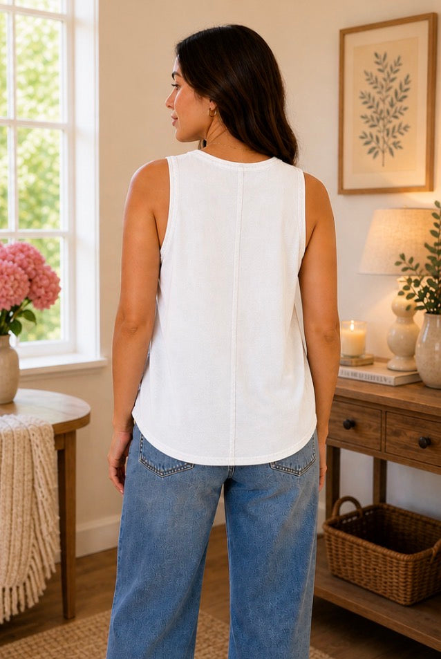 Mineral Washed Raw Edge Tank