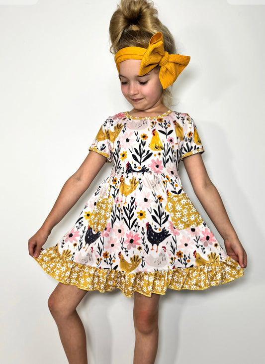 Hen Harvest Girls Dress