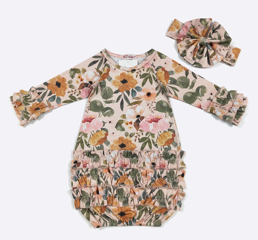 Wispy Blooms Baby Gown