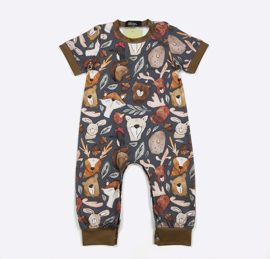 Forest critters boy romper