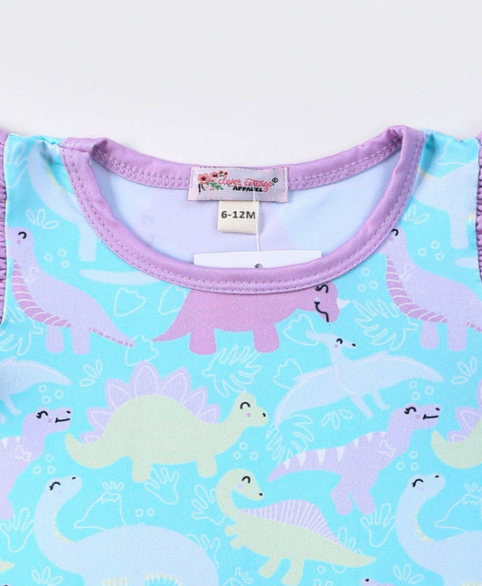 Dino Baby Girl Romper