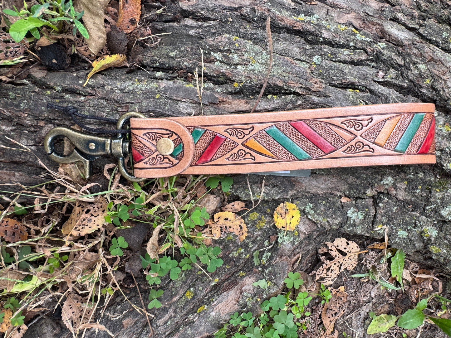 Leather Tooled Keychain