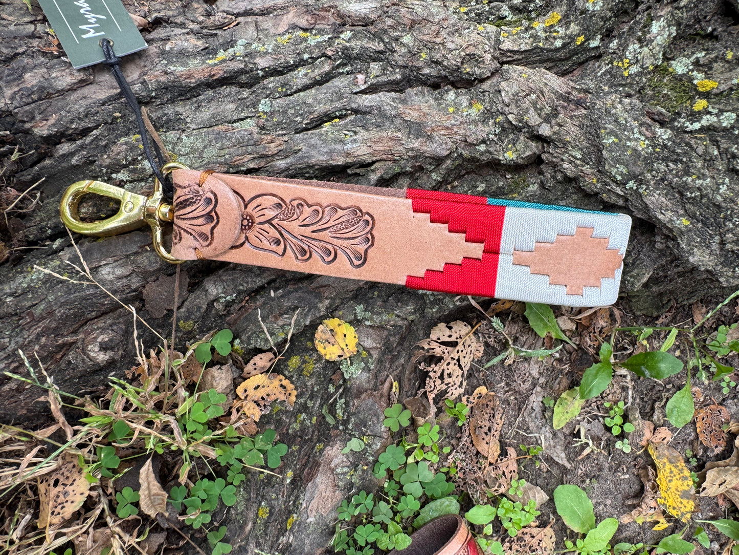 Leather Tooled Keychain