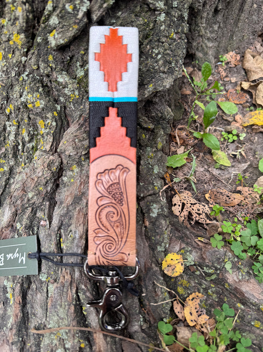 Leather Tooled Keychain