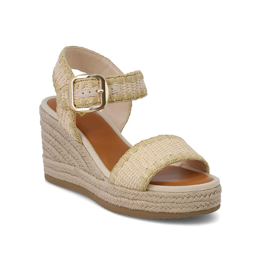 Mia Women's Beverlee Raffia Whipstitch Sandal in Bone